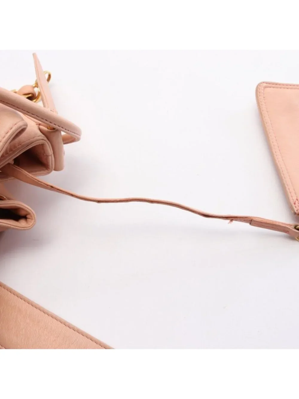 Chanel Shoulder Bag CC Logo Drawstring Light Pink Lambskin CC